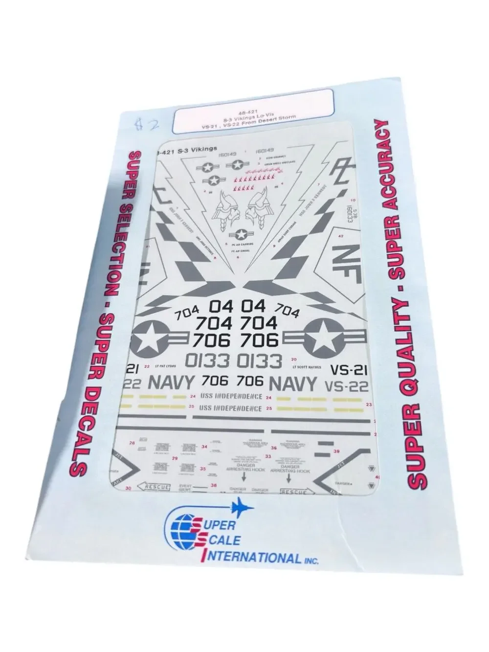 Super Scale International Decal 48-421 S-3 Vikings Lo-Vis VS-21 Open